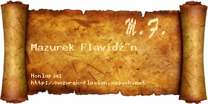 Mazurek Flavián névjegykártya